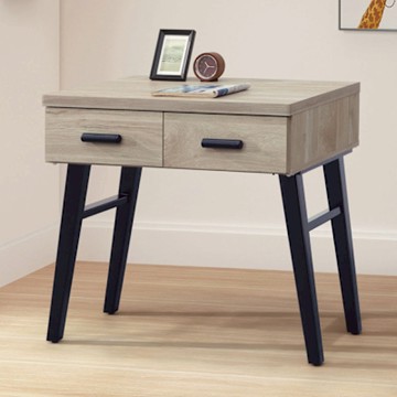 文創集 可瑪蘭2.7尺二抽書桌(二色可選)-80x60x81cm免組