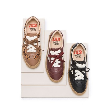 軟實力 復古撞色真皮德訓鞋  酷黑 (503104)