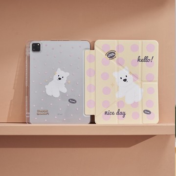 粉色波點西高地iPad殼 平板電腦保護套