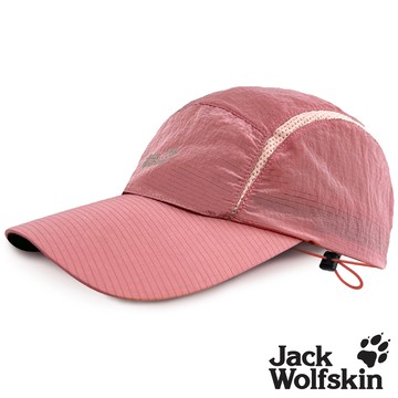 【Jack wolfskin 飛狼】涼感防曬棒球帽｜透氣網布拼接0FB;超輕薄可收納 CoolMax『玫紅』