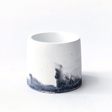 (預購)墨黑系列 | 圓形雙色漸層水泥盆器 可搭配同色系底盤