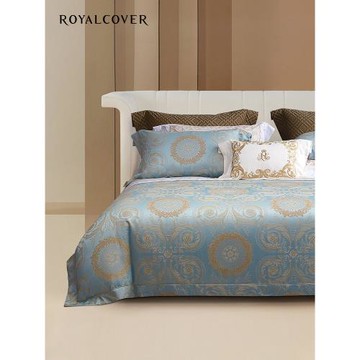 ROYALCOVER/羅卡芙100支全棉色織大提花新疆長絨棉四件套諾曼花園