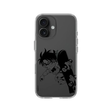 iPhone 16 Clear Case（相機按鈕） 透明 - Detective Conan - 黑色滑板