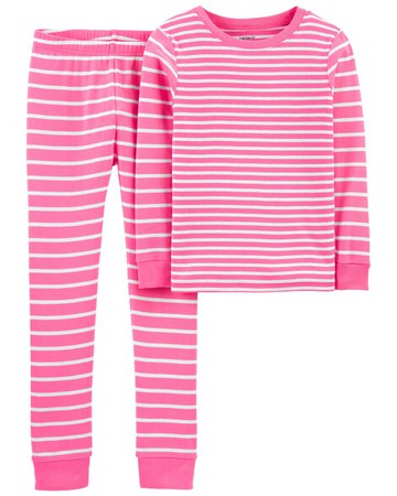 Kid 2-Piece Striped 100% Snug Fit Cotton PJs