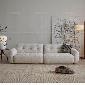 可開票 超低價 免運 云團沙發輕法式奶油風現代簡約懶人小戶型客廳雪花絨復古布藝沙發 快速發貨