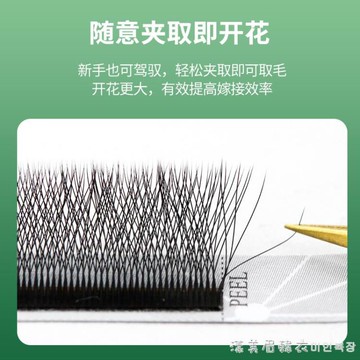 0.03四葉草睫毛嫁接4D開花風吹動柔軟濃密款美睫店專用種植睫毛【摩可美家】