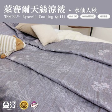 【亞汀】台灣製 萊賽爾涼被 冷氣被 空調被 薄被 夏被 涼被 水洗被 被子 棉被 涼感被 四季被 單人 雙人 水仙入秋