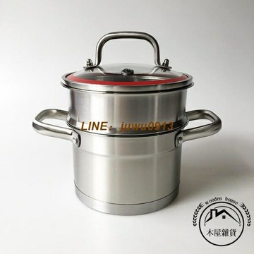 304不銹鋼迷你小湯鍋雙耳小火鍋蒸鍋熱牛奶鍋廚房用品【木屋雜貨】