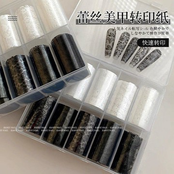 🔥新款下殺🔥黑白色蕾絲轉印紙 美甲轉印紙 轉印貼 格紋轉印紙 豹紋轉印紙 美甲飾品 美甲材料 美甲工具 美甲轉印紙套裝