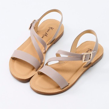 【大尺碼女鞋】優雅女神真皮羅馬涼鞋(柔膚仙氣/最大27.5)-藕紫