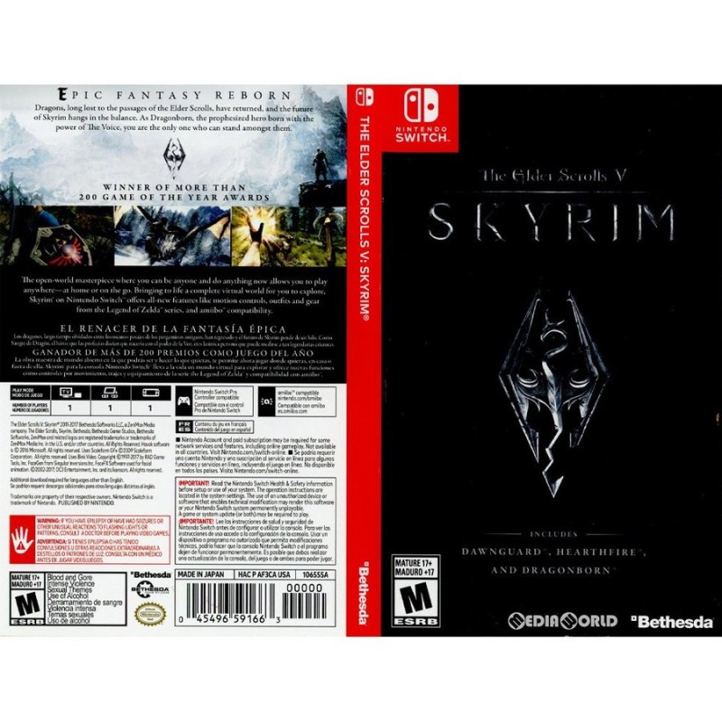 北米版 Skyrim Switch スカイリム スイッチ - 家庭用ゲームソフト