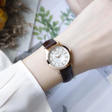 新款聚利時簡約時尚情侶對表復古皮帶女表簡潔韓版男士手表正品