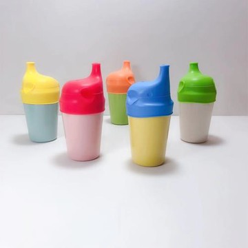 寶寶飲水果汁輔食防溢硅膠拉伸防漏杯兒童可愛象杯A5材料200ml