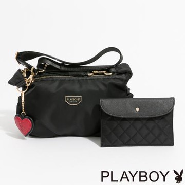PLAYBOY - 雙層式斜背包  Stance系列 - 黑色