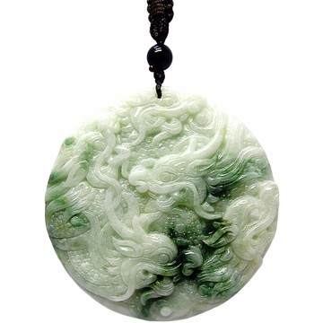 波菜深綠絲絲大平安扣30mm 天然A貨翡翠玉石吊墜子項鍊PP40