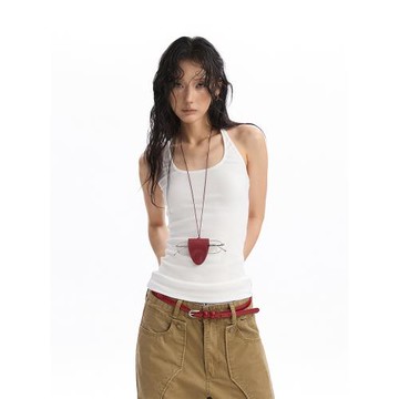 VATTY美式復古辣妹外穿工字背心女基礎百搭修身內搭掛脖吊帶上衣