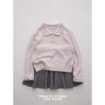 奶油少女娃娃領毛衣女2025秋季新款韓系減齡軟糯顯瘦小個子上衣