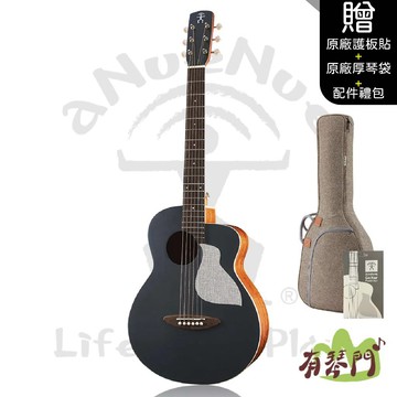 aNueNue MC10-BB｜36吋吉他 暗夜黑 面單板雲杉＋桃花心木 啞光 彩色琴 彩虹人 旅行吉他 小吉他 鳥吉他