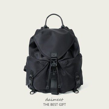 輕便抽繩雙肩包女韓版街頭潮流防水尼龍牛津布休閑背包2024新款潮