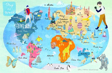 世界地圖 / Map Of World / 海報 / 明信片