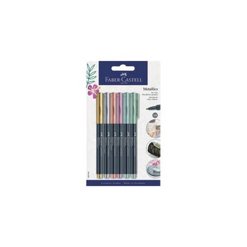 FABER-CASTELL 輝柏 金屬色標記筆6支入 /組 160706【APP滿額下單4%點數(單一帳號最高1000點)】7/31止