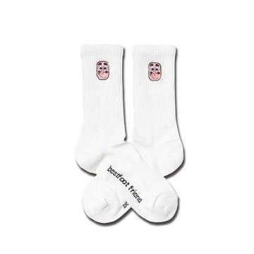 BFF Best Foot Friend Hyottoko Socks 火男 中筒襪 小腿襪 白 BFF-35 [台灣現貨]