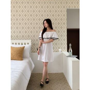 Trendywhere Trendywhere Ruffle Off-Shoulder Dress Free (XS-M)-裙