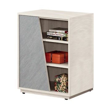文創集 安迪2尺雙色開門展示櫃/收納櫃-60x40x76cm免組