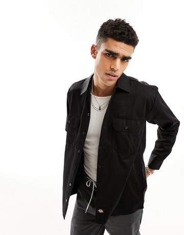 Dickies long sleeve utility work shirt in black