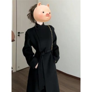 (免運)新中式國風雙面毛呢外套女春冬季高級感超好看赫本風氣質呢子大衣