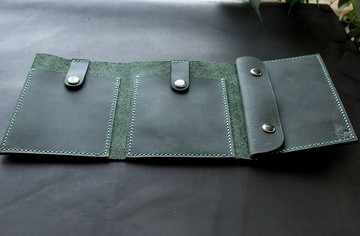 皮革短圓形針織針盒組織者