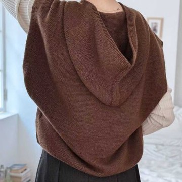 正韓女上衣 連帽針織背心SOM1054-創翊韓都