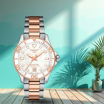 TISSOT 天梭錶 官方授權 Seastar 1000 海星300米潛水錶 女錶 中性錶-T1202102211100