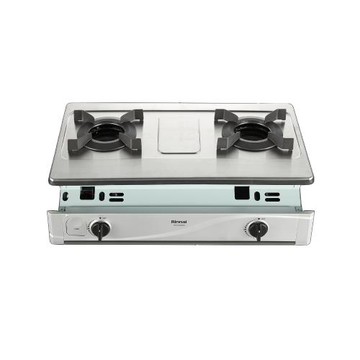 (全省安裝)林內雙口爐內焰嵌入爐不鏽鋼瓦斯爐桶裝瓦斯RBTS-N2601S-LPG