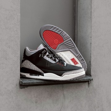 【逢甲FUZZY】Air Jordan 3 Black Cement 黑水泥 老屁股 爆裂紋 DN3707-010