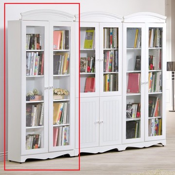 瑪莎白色2.7尺雙門書櫃
