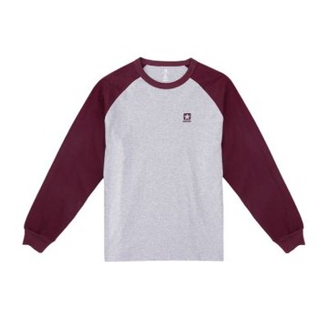 Converse Jersey Retro Logo Reglan 男款 紅灰色 復古 撞色 長袖 UCJ438-G59