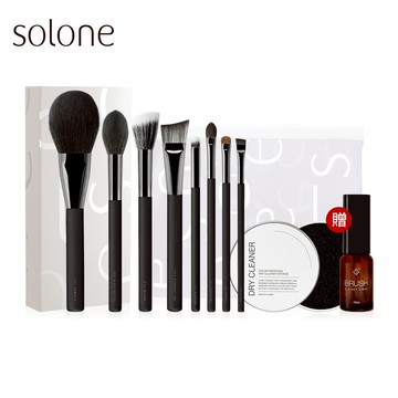 Solone 大藝術家玩色刷具入門必備8件組(贈 專屬速乾洗刷噴霧15ml+勻淨乾洗清潔盒+訂製夾鏈收納袋)