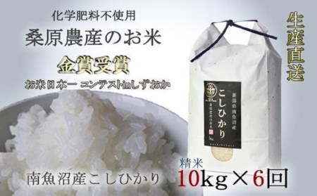 桑原農産のお米10kg×6カ月　南魚沼産こしひかり