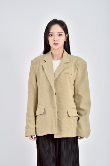 (L) 【Ellie私服】i am tizzi韓牌西裝墊肩杏色外套