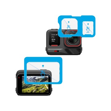 Imak Insta360 Ace Pro / Pro 2 鏡頭+螢幕玻璃貼(自帶定位版) 奈米吸附Ace Pro