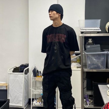 Undermycar 23SS食死徒印花短袖T恤男夏季純棉大碼高街黑暗風寬松