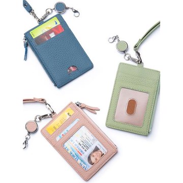 新款百搭證件卡包卡套真皮日系易拉扣掛繩卡包工多功能掛脖卡套