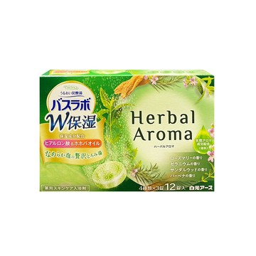 白元 日本Hakugen-HERS炭酸湯玻尿酸泡澡錠-草本香綠45gx12錠/盒(每盒含4種湯色香味入浴劑)