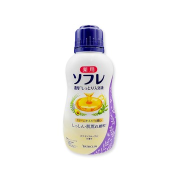 Bathclin 日本舒芙蕾濃厚白濁湯沐浴泡澡液入浴劑480ml/瓶-花香(紫)(滋潤乾肌乳霜香氛沐浴油)