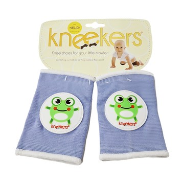 ah goo baby Kneekers 寶寶爬行護膝 超強彈性 包覆性佳 帶給寶寶爬行時全方位保護  紫色 + 青蛙  1組