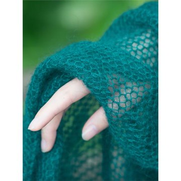 元織云舒 真絲馬海毛披肩圍巾鏤空棒針針織手編毛線手工diy材料包