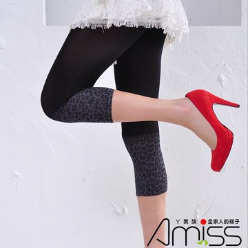 【Amiss】六-八分雙色豹紋內搭褲襪(2色) A724-7