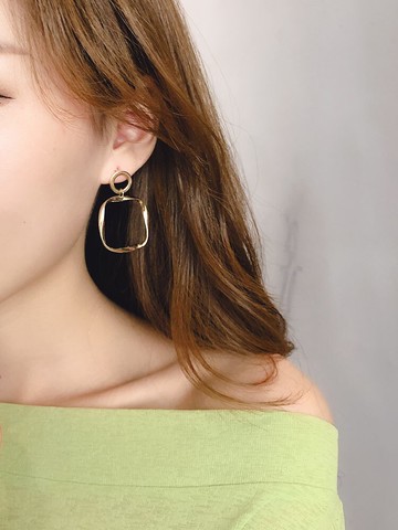 歐美網紅耳墜新款潮冷淡風氣質韓國東大門耳飾品小眾幾何耳環1入
