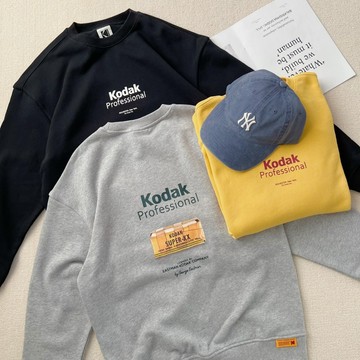 【MasCool】KODAK 柯達 Professional 大學T 衛衣 寬鬆 長袖 大學踢 秋冬長袖 韓國代購